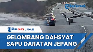 Detikdetik Gelombang Tsunami Sapu Daratan Jepang seusai Gempa 76 SR Jalanan Porakporanda [upl. by Rahmann]