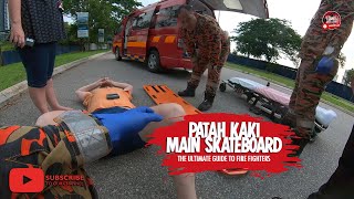 Patah Kaki Main Skateboard  Bomba Cyberjaya • The Ultimate Guide to Fire Fighters [upl. by Rosena]