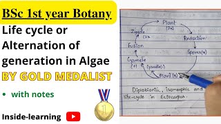 Life cycle of algaeAlternation of generationTypes of life cycle [upl. by Omrellug]