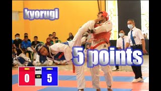 5 POINT DALAM KYORUGI TAEKWONDO taekwondo kyorugi [upl. by Irok216]