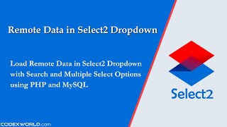 Remote Data in Select2 Dropdown with Ajax using PHP [upl. by Lodie]