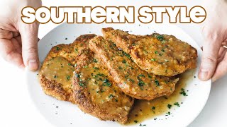 Southern Fried Pork Chops Recipe  Pan Gravy [upl. by Sanjiv]