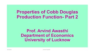 Cobb Douglas Production Function  Part 2 [upl. by Murphy670]