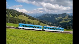 Rigi Bahnen ArthGoldau to Rigi Kulm cogwheel railway [upl. by Adlee]