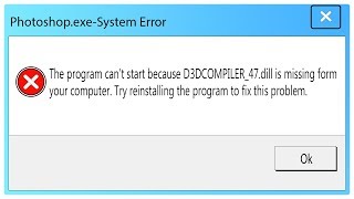 Photoshop CC 2019 Very Easy Fix D3DCOMPILER47dll is missing from your computer  Netro iT [upl. by Hsirt]