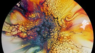 Fluid Art  Fall inspired Bloom with ColourArte pigments and US floetrol cell activator [upl. by Jea]