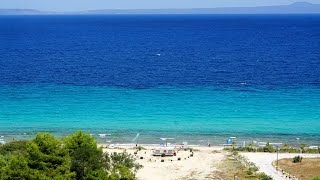 Afitos Beach Seen From Above  Afitos  Kassandra Halkidiki Greece [upl. by Zebedee779]