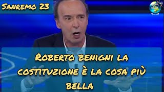 Sanremo 2023 Il monologo di Roberto Benigni la costituzione è la cosa più bella [upl. by Akeme476]