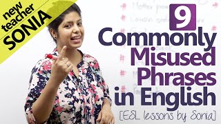 09 commonly misused phrases in English  Free English lessons [upl. by Anitroc]