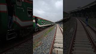 Brahmaputra Express train going to Dhaka station rail railway expresstrain automobile [upl. by Nirrol]