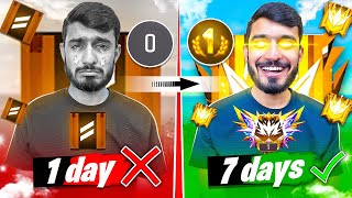 7 Days Continue Play Free Fire😲 For Top 1 In India🥇  BR Ranked  Hard Challenge EP 8 [upl. by Okir]