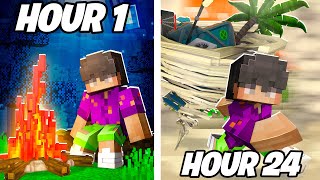 I Survived 24 Hours In Realistic Minecraft [upl. by Doralyn970]