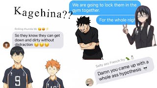 Kuroo’s Kagehina Experiment pt 1 Chaotic GC  Kagehina [upl. by Lorou]