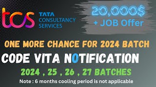 TCS codevita 2024 Notification  Good news for 2024  2025  2026 2027 passed outs  20000 [upl. by Dihahs]