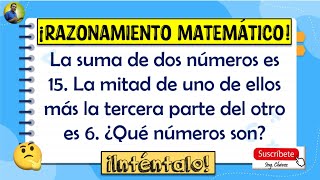 😱​🚨​​​​ ¡RAZONAMIENTO MATEMÁTICO  RESUÉLVELO matemáticas 🚨​🤔 [upl. by Darb]