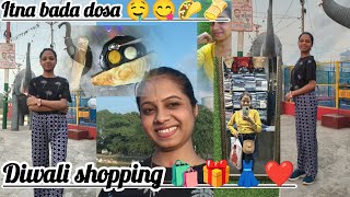 Diwali shopping 🛒🛍️❤️💵💸🫔🌮khaya kanpur ka Sabse bada dosa 🤤😋Full shopping vlogShivani diwakar [upl. by Gies]