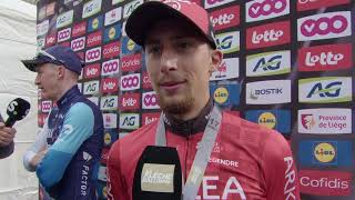 Kévin Vauquelin  Interview à larrivée  La Flèche Wallonne 2024 [upl. by Iveksarap]