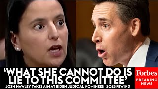 SUPERCUT Josh Hawley Shows No Mercy To Key Biden Judicial Nominees  2023 Rewind [upl. by Atiniuq]