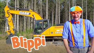 Blippi Blippi Visits a Construction Site  Construction Vehicles For Children  Blippi Excavator [upl. by Freedman]