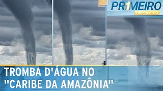 Tromba d’água assusta banhistas no “Caribe da Amazônia”  Primeiro Impacto 100624 [upl. by Calise]