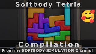 Softbody Tetris Compilation 🥰 From my Softbody Simulation Channel ❤️ C4D4U [upl. by Fionna]