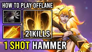 How to Offlane Dawnbreaker with 1 Shot Hammer 1v5 Radiance Run At Them Dota 2 [upl. by Aehsal]