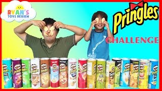 PRINGLES CHALLENGE Potato Chip Flavors Tasting Contest Ryan ToysReview [upl. by Eolande]