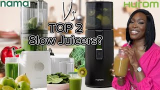 WHATS THE BEST JUICER  AN EXTENSIVE COMPARISON SO YOU SAVE MONEY TIME amp EFFORT 🌱 NAMA VS HUROM [upl. by Ecirtael]