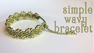 Macrame tutorial The simple wavy bracelet  Fast and easy handmade making [upl. by Akel]