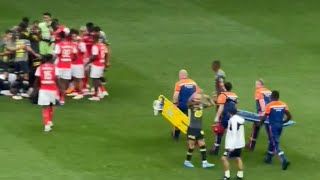 Angel Gomes Head injury after collision with Amadou Koné Reims vs Lille 00 Goals and Highlights [upl. by Orit434]