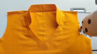 Easy Half Collar Neck Cutting And Sewing Professional Tailoring [upl. by Attenreb]