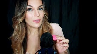 ASMR  Squishy Sponges in Your Ears  Whispering Repeating Words [upl. by Ocsicnarf]