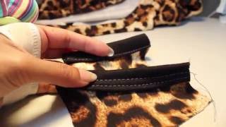 How to sew a neckband  Easy neckband tutorial  how to attach neckband on knit garments [upl. by Aneekas]