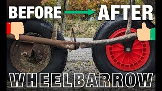 Wheelbarrow TIRE replacement  Tire amp Inner Tube StepbyStep Tutorial 🛞💚🛠️ [upl. by Bradstreet]