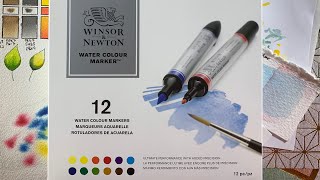 Winsor amp Newton Watercolor Markers Full Review [upl. by Toffic]