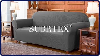 How to install 1piece plaid jacquard stretch sofa slipcover by Subrtex [upl. by Pirri]