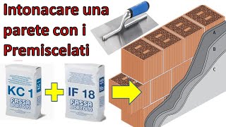 Intonacare a rinzaffo e finitura di una parete grezza con rete e intonaci premiscelati FassaMapei [upl. by Akisey]