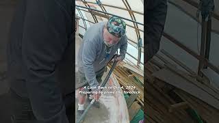 A Look Back to Oct 4 2024 Preparing to prime the foredeck shorts boatprojects [upl. by Anaibib]