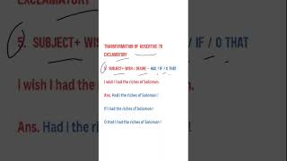 Formation 5। Transformation of Assertive to Exclamatory sentence। English grammar [upl. by Ahsie]