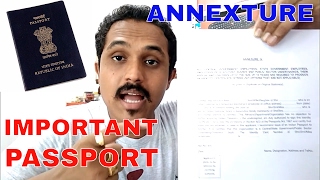 ALL ANNEXURES IN PASSPORT EXPLAINED VERY IMPORTANT HINDI 2017 [upl. by Tufts]