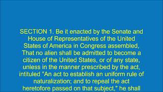 US Naturalization Act of 1798 [upl. by Einnoj]