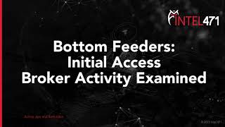 Bottom Feeders Initial Access Broker Activity Examined [upl. by Aekahs]