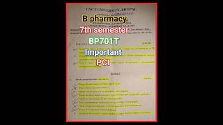 b pharmacy 7th sem ima important questions paper pci unit 1 to 5th rgpv shortvideo short [upl. by Leamse]