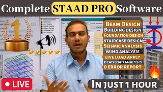 Complete staad pro v8i software in one hour  Building design  Beginner to Expert Level [upl. by Udenihc698]