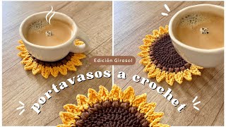 Portavasos de girasol a crochet  ganchillo Tutorial paso a paso🌻 [upl. by Jordana151]