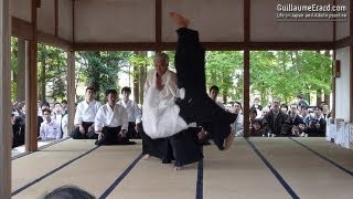 Aikido  Ueshiba Moriteru amp Ueshiba Mitsuteru demonstration at the Aikijinja Taisai 2013 [upl. by Oicnedif]