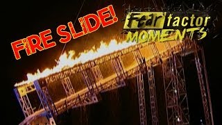 Fear Factor Moments  Fire Slide [upl. by Idroj181]