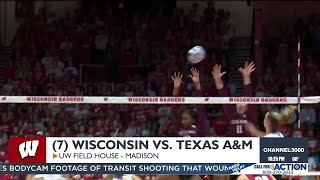 Wisconsin Volleyball gives Texas AampM first loss of season [upl. by Amy]