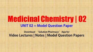 Medicinal Chemistry II 27 UNIT 02  Model Question Paper  BPharmacy 5th Semester  Medichem II [upl. by Dickinson]