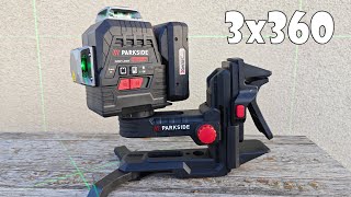 Parkside Performance 3x360 Cross Laser Level PKLLP 3360 A1 [upl. by Acinot]